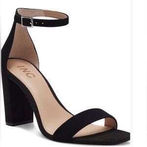 INC International Concepts Black Block Heel Sandals Sz 10